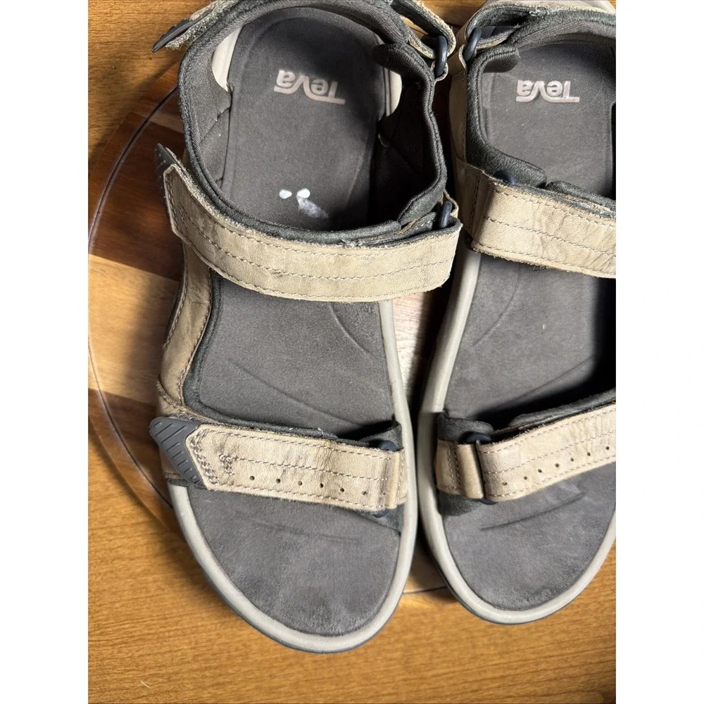 Teva Mens Langdon Sandals Walnut Brown Waterproof Leather Hiking 1015149 Size 13